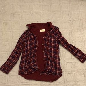 ANTHROPOLOGIE PJ Flannel Top